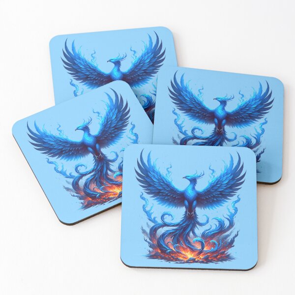 Item preview, Majestic Rising Phoenix Fiery Blue Flames designed and sold by SeGoArtDesign.