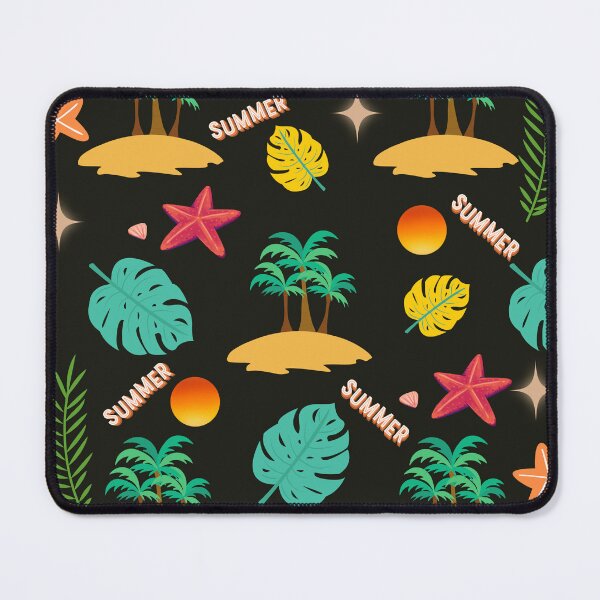 Item preview, Summer Beach With Palm Trees and Leaves Colorful Hot Summer Tropical Beach Design Surface  Pattern  designed and sold by Raise2Shine.