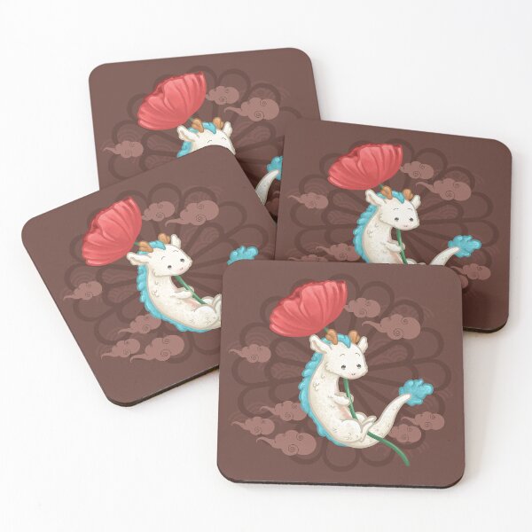 Item preview, White Dragon Holding a Poppy Flower designed and sold by Khotekmei.