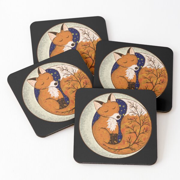 Item preview, Autumn Fox and Moon - abstract designed and sold by SeledineArt.