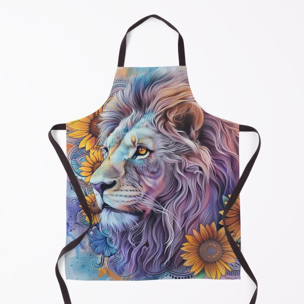 Item preview, Floral lion colorful pastel sunflowers designed and sold by Inktown.