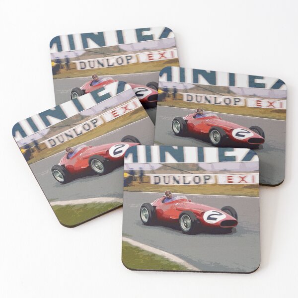 Item preview, Juan Manuel Fangio racing his 1957 250F F1 car watercolor designed and sold by Rodissimus1984.