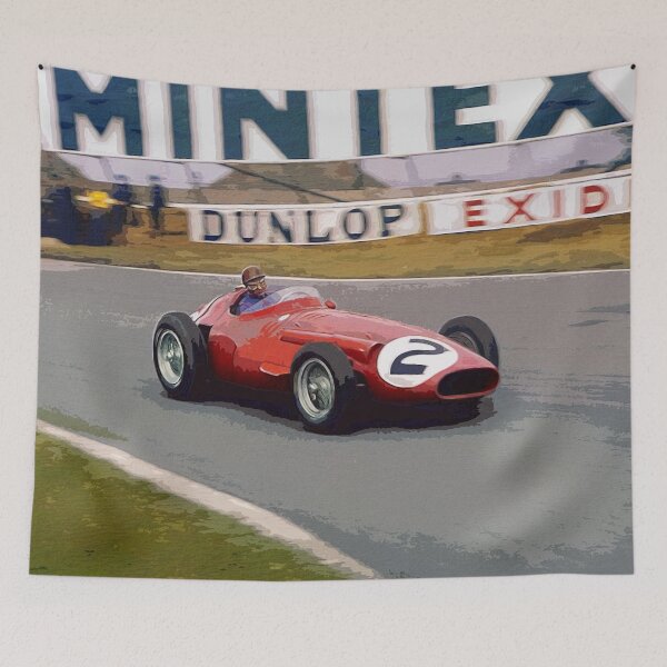 Item preview, Juan Manuel Fangio racing his 1957 250F F1 car watercolor designed and sold by Rodissimus1984.