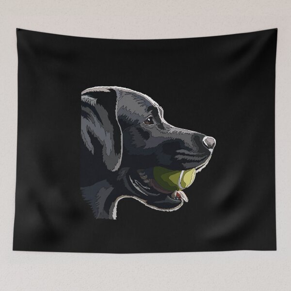 Item preview, Black Labrador With Tennis Ball designed and sold by Just-Arts-4U.