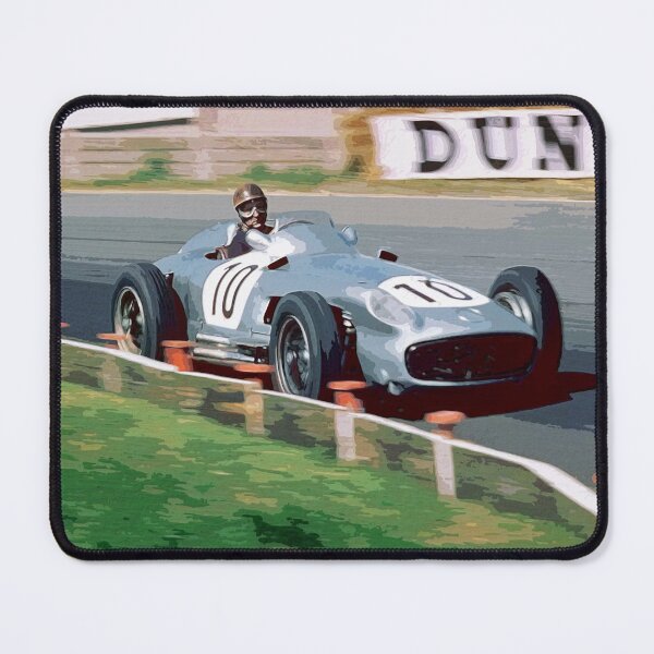 Item preview, Juan Manuel Fangio racing his 1955 W196 F1 car watercolor designed and sold by Rodissimus1984.