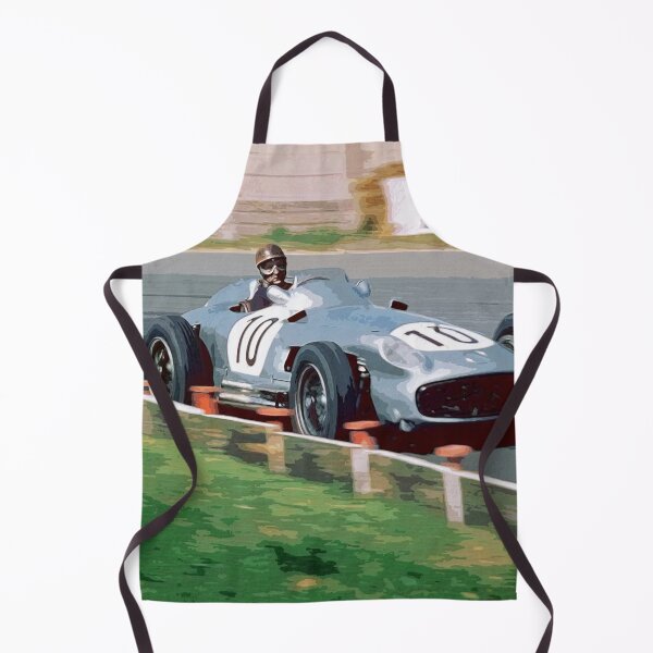 Item preview, Juan Manuel Fangio racing his 1955 W196 F1 car watercolor designed and sold by Rodissimus1984.