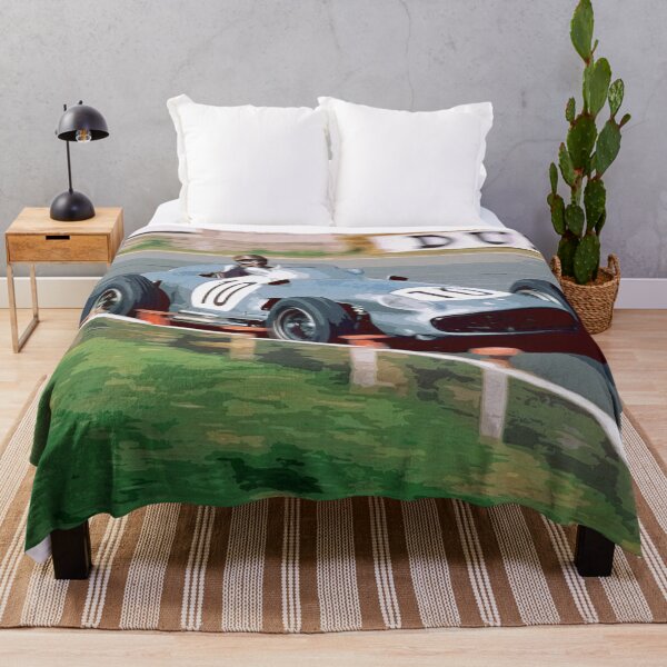 Item preview, Juan Manuel Fangio racing his 1955 W196 F1 car watercolor designed and sold by Rodissimus1984.