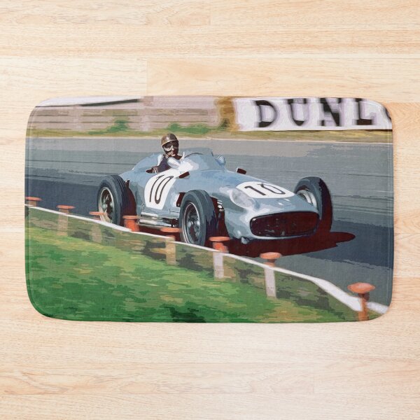 Item preview, Juan Manuel Fangio racing his 1955 W196 F1 car watercolor designed and sold by Rodissimus1984.