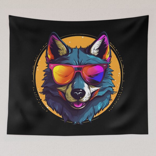 Item preview, Summer Cartoon Funny Cool Gangsta Wolf With Sunglasses designed and sold by Leonardo Palumbo.