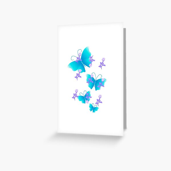 Item preview, Blue butterflies and purple roses designed and sold by AmazingHisLove.