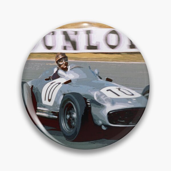 Item preview, Juan Manuel Fangio racing his 1955 W196 F1 car 2 watercolor designed and sold by Rodissimus1984.