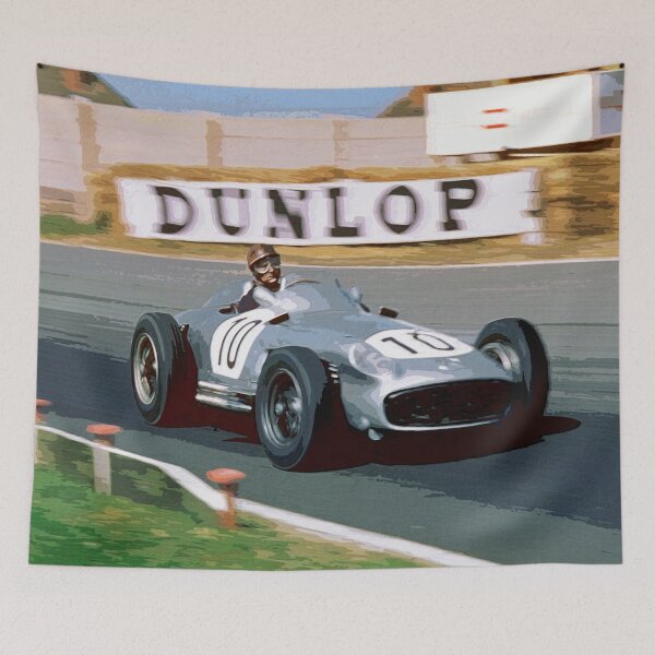 Item preview, Juan Manuel Fangio racing his 1955 W196 F1 car 2 watercolor designed and sold by Rodissimus1984.