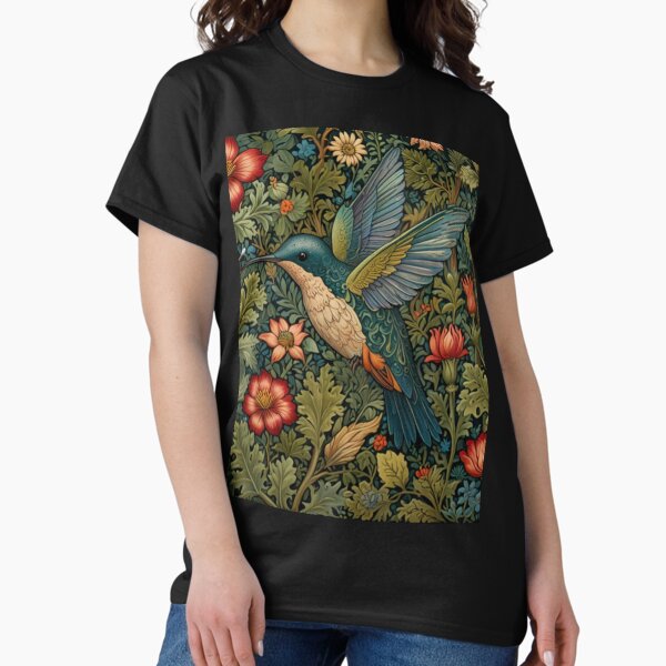 Aperçu de l'œuvre Élégant jardin floral de forêt botanique de colibris vintage créée et vendue par hollycooper.