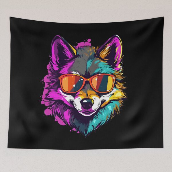 Item preview, Colorful Cartoon Funny Cool Gangsta Wolf With Shades designed and sold by Leonardo Palumbo.