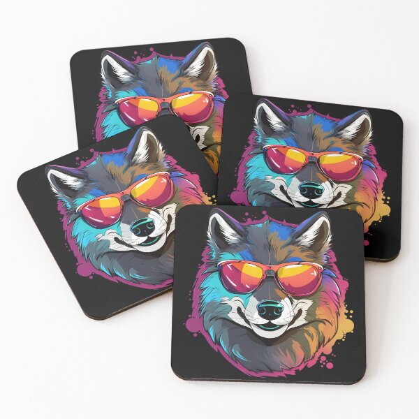Item preview, Summer Colorful Cartoon Cool Gangsta Wolf Wearing Shades designed and sold by Leonardo Palumbo.