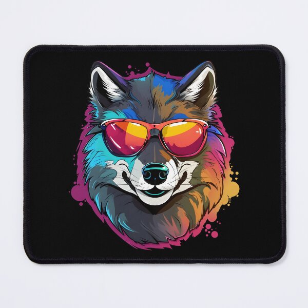 Item preview, Summer Colorful Cartoon Cool Gangsta Wolf Wearing Shades designed and sold by Leonardo Palumbo.