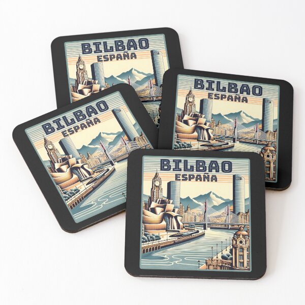 Item preview, Vintage retro Bilbao España spain Landmarks Skyline. designed and sold by Unitepeople.