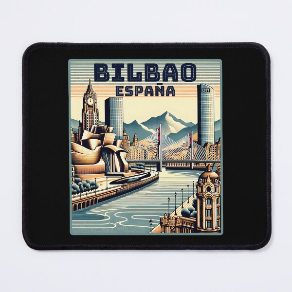 Item preview, Vintage retro Bilbao España spain Landmarks Skyline. designed and sold by Unitepeople.