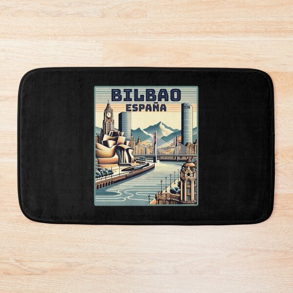 Item preview, Vintage retro Bilbao España spain Landmarks Skyline. designed and sold by Unitepeople.