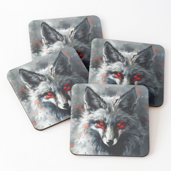 Artikelvorschau, Silberfuchs mit roten Augen entworfen und verkauft von TheDarkStone.
