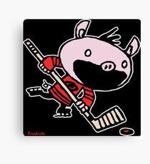 Stormy the Hockey Pig Canvas Print