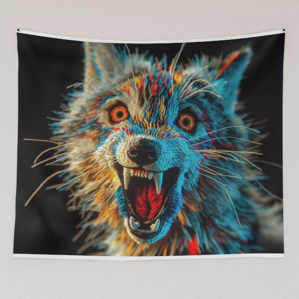Item preview, embroidery wolf designed and sold by PricklyPeanut.