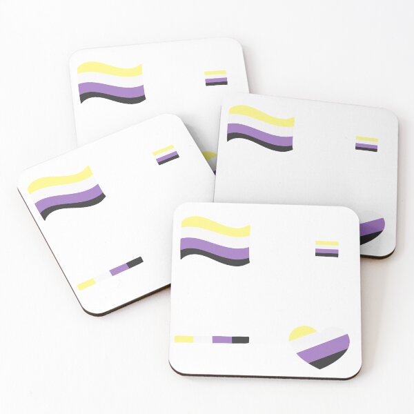 Item preview, Nonbinary Pride Flag Heart Subtle Pack Set designed and sold by TheEclecticKat.