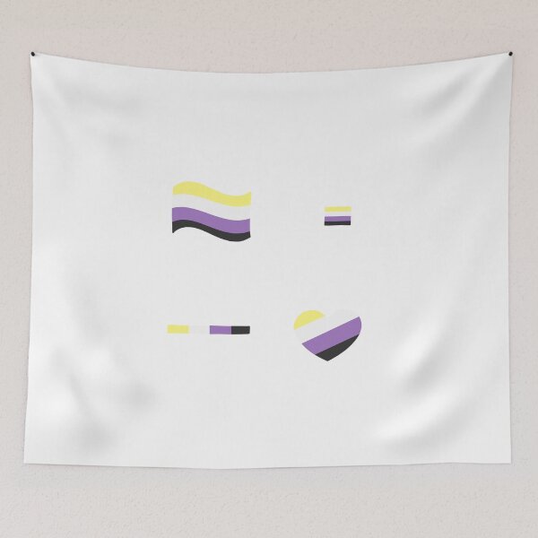 Item preview, Nonbinary Pride Flag Heart Subtle Pack Set designed and sold by TheEclecticKat.