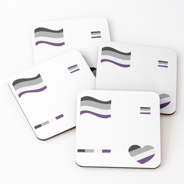 Item preview, Asexual Pride Flag Heart Subtle Pack Set designed and sold by TheEclecticKat.