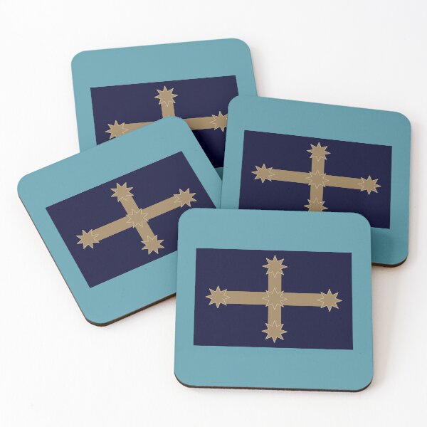 Item preview, Eureka Flag, Dark Navy Blue, Camel, Cream Edge designed and sold by AASparksDesigns.