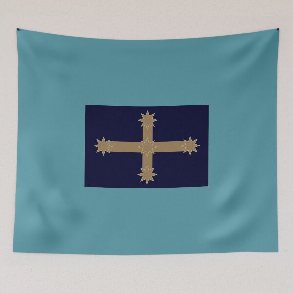 Item preview, Eureka Flag, Dark Navy Blue, Camel, Cream Edge designed and sold by AASparksDesigns.