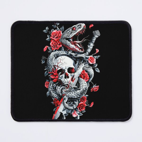 Item preview, Skull, sword, roses and snake designed and sold by ErikFQ.