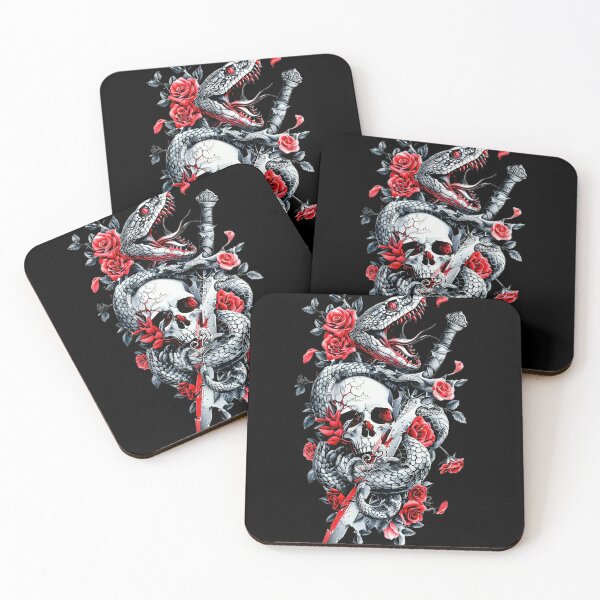Item preview, Skull, sword, roses and snake designed and sold by ErikFQ.