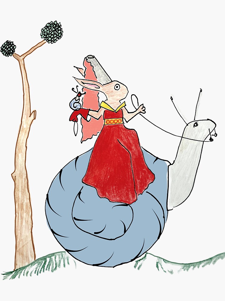 Thumbnail 3 of 3, Sticker, Noble Haress with Her Snail of Prey designed and sold by caitlinhburke.