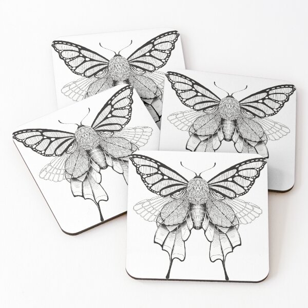 Item preview, Monarch Ptera Moth Lined-Outline designed and sold by TeaAragonArt.