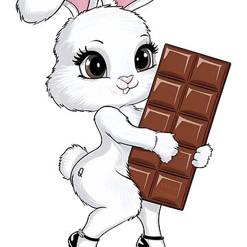 Artwork thumbnail, Snow bunny with chocolate bar QOS by Vixen-Games