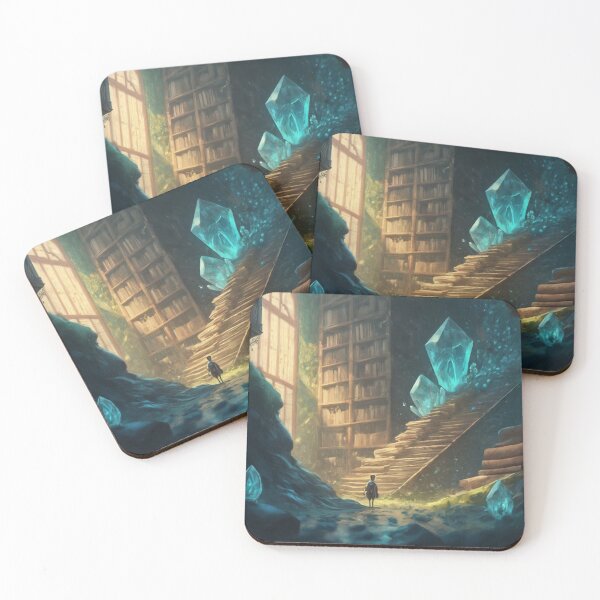 Item preview, Man in Library with Crystals and Books designed and sold by BestArtByArvind.