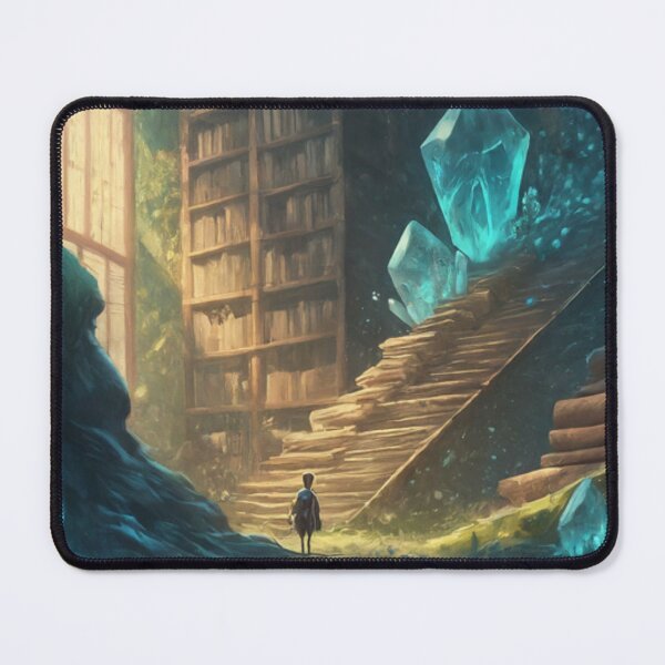 Item preview, Man in Library with Crystals and Books designed and sold by BestArtByArvind.