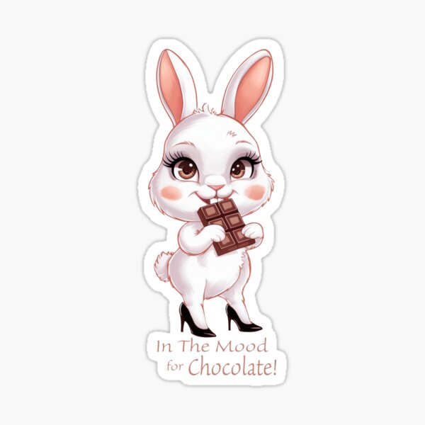 Item preview, Cute Snow Bunny In the mood For Chocolate designed and sold by Vixen-Games.