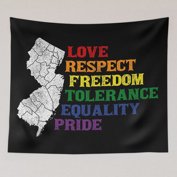 Item preview, Love, Respect, Freedom, Tolerance, Equality, Pride in NJ designed and sold by thaneydesign.