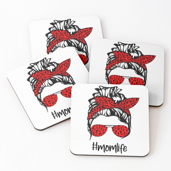 Item preview, Messy Bun Momlife Red Leopard and Sunglasses designed and sold by Florele.
