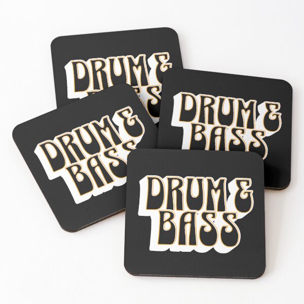 Item preview, DRUM AND BASS  - Dropshadow Outline (white/orange)  designed and sold by Discothreadz.