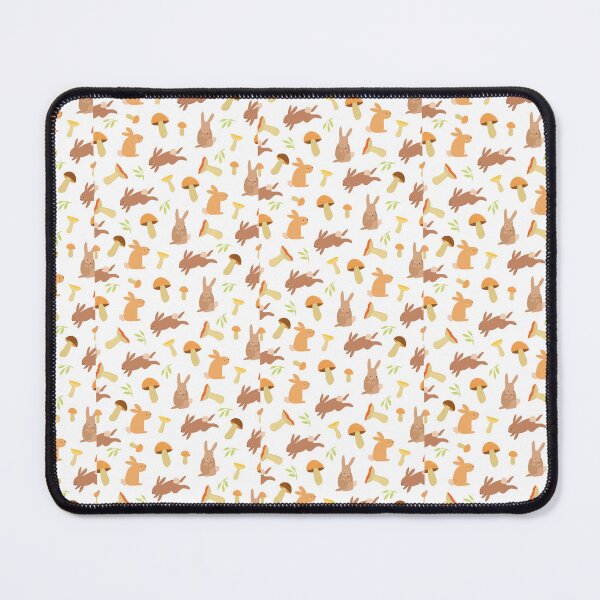 Item preview, "Woodland Whimsy: Cute Bunnies and Mushrooms Pattern" designed and sold by hjian8219.