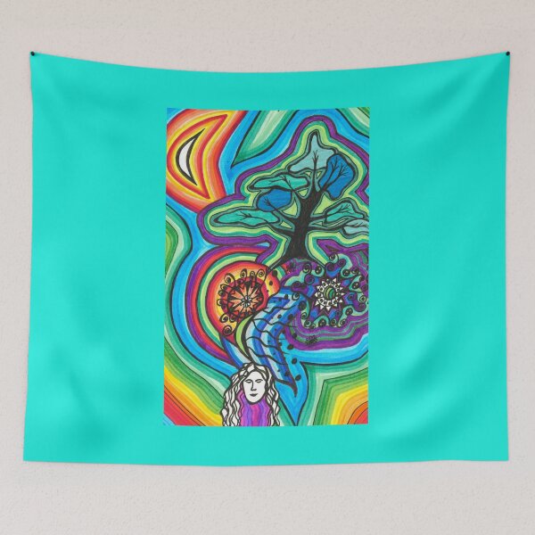 Item preview, Woman Dreaming of Tree, Moon and Sun designed and sold by artofkathleen.