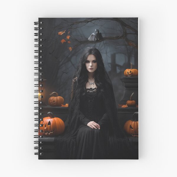 Item preview, Enchanting All Hallows Eve Raven Haired Witch Spell-casting designed and sold by EnchantedVista.
