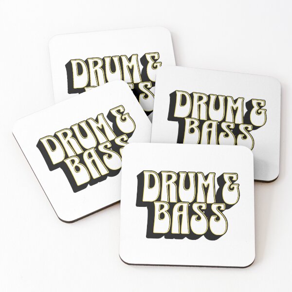 Item preview, DRUM AND BASS  - Dropshadow Outline (black/yellow)  designed and sold by Discothreadz.