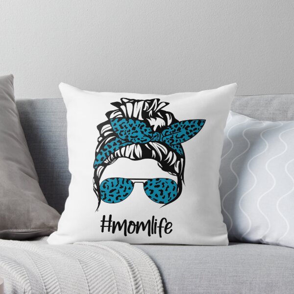 Artikelvorschau, Messy Bun Momlife Blauer Leopard und Sonnenbrille entworfen und verkauft von Florele.