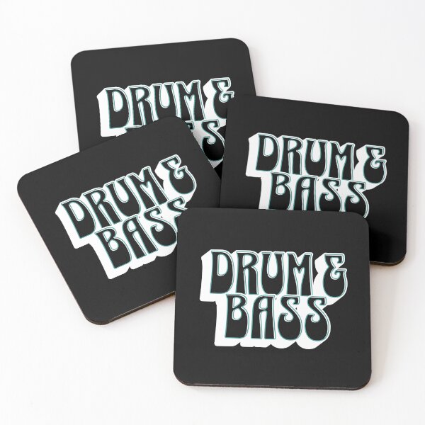 Item preview, DRUM AND BASS  - Dropshadow Outline (white/blue)  designed and sold by Discothreadz.