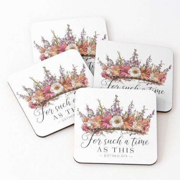 Item preview, For Such a Time as This, Esther 4:14, Crown of Flowers Art designed and sold by Faithloveshop.