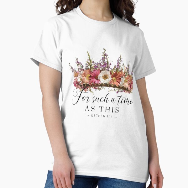 Artikel-Vorschau von Für eine Zeit wie diese, Esther 4:14, Blumenkrone Kunst, designt und verkauft von Faithloveshop.